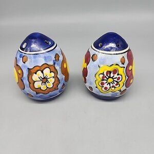 Talavera Mexican Art Pottery Salt & Pepper Shaker Handmade Hand Painted 3”